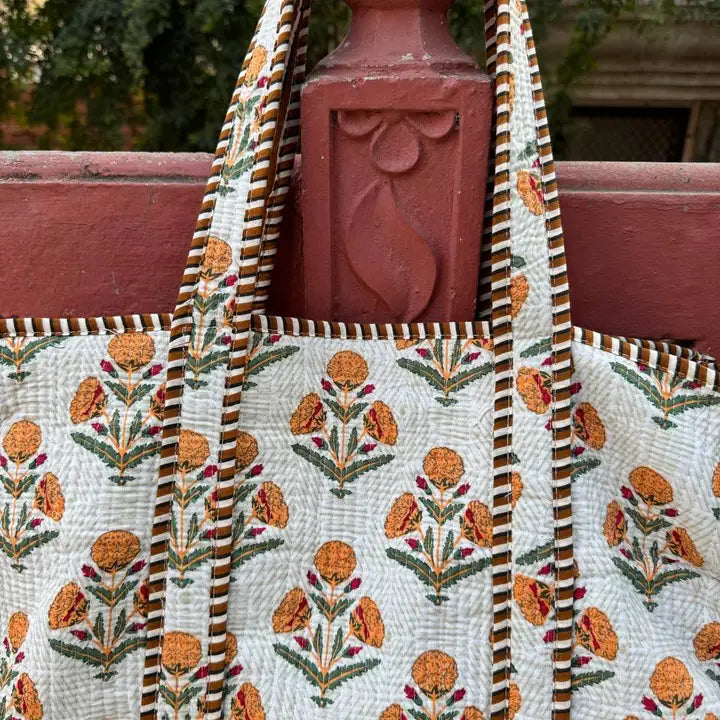 Botanical Stitches Quilted Bag