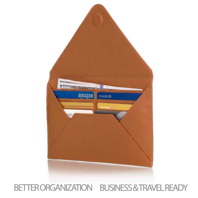 Light Brown Otto Angelino Top Grain Leather Wallet