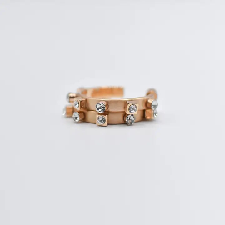 Mixed Metal Hoop - Gold