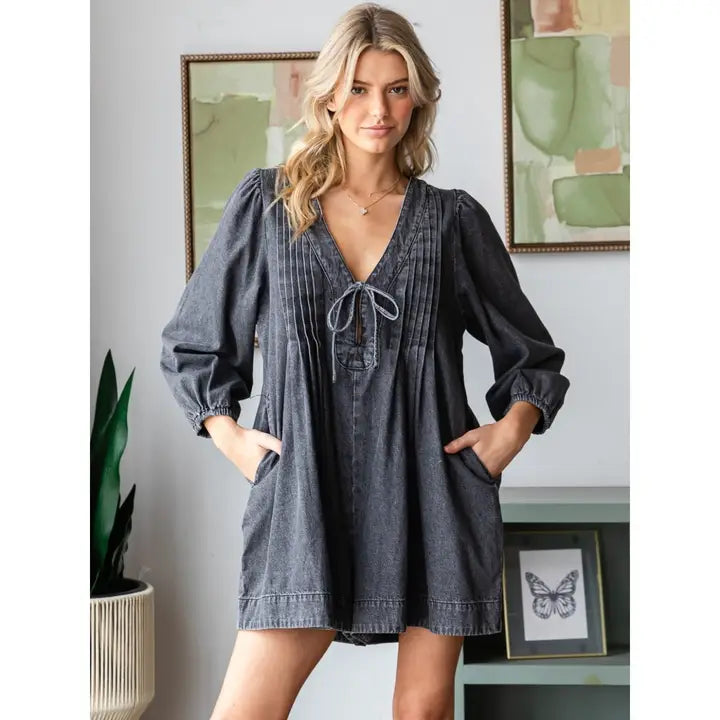 Steel Magnolia Denim Romper