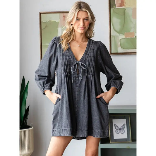 Steel Magnolia Denim Romper