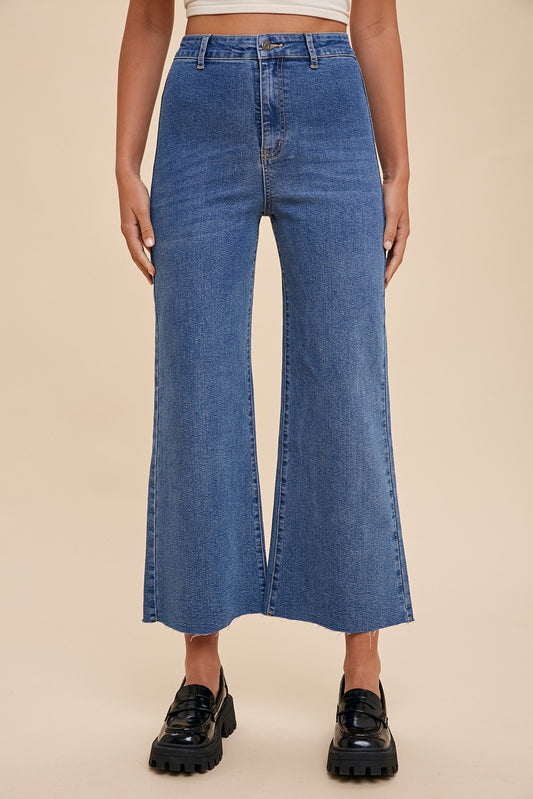 Dylan High Rise Wide Leg Cropped Jeans