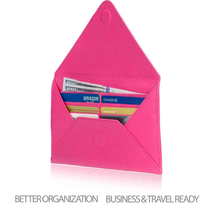 Pink Otto Angelino Top Grain Leather Wallet