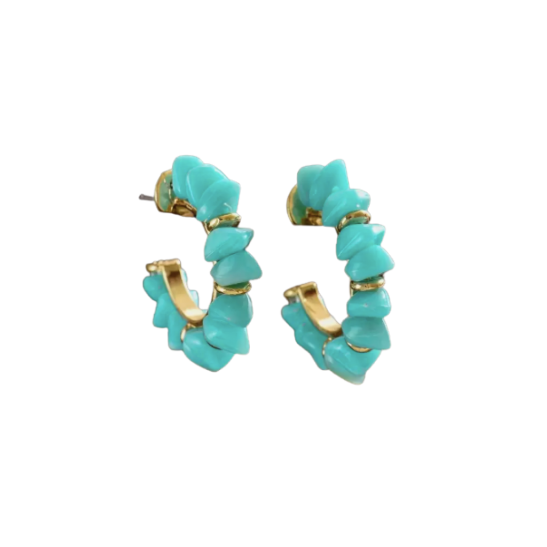 Jade Resin Hoop Earrings