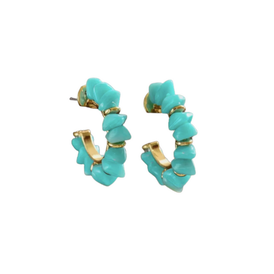 Jade Resin Hoop Earrings