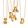 Bubble Initial Snake Chain Necklace