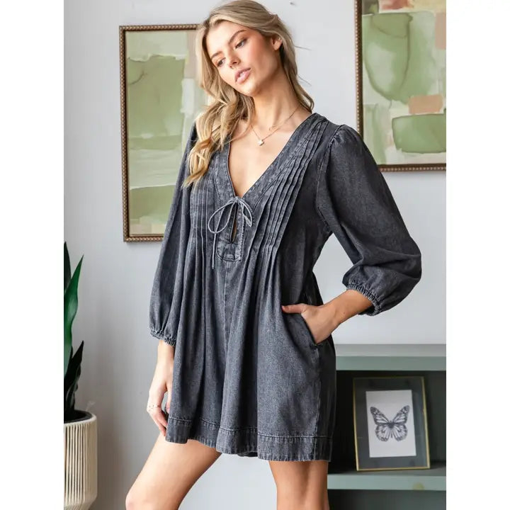 Steel Magnolia Denim Romper