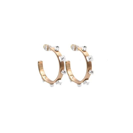 Mixed Metal Hoop - Gold