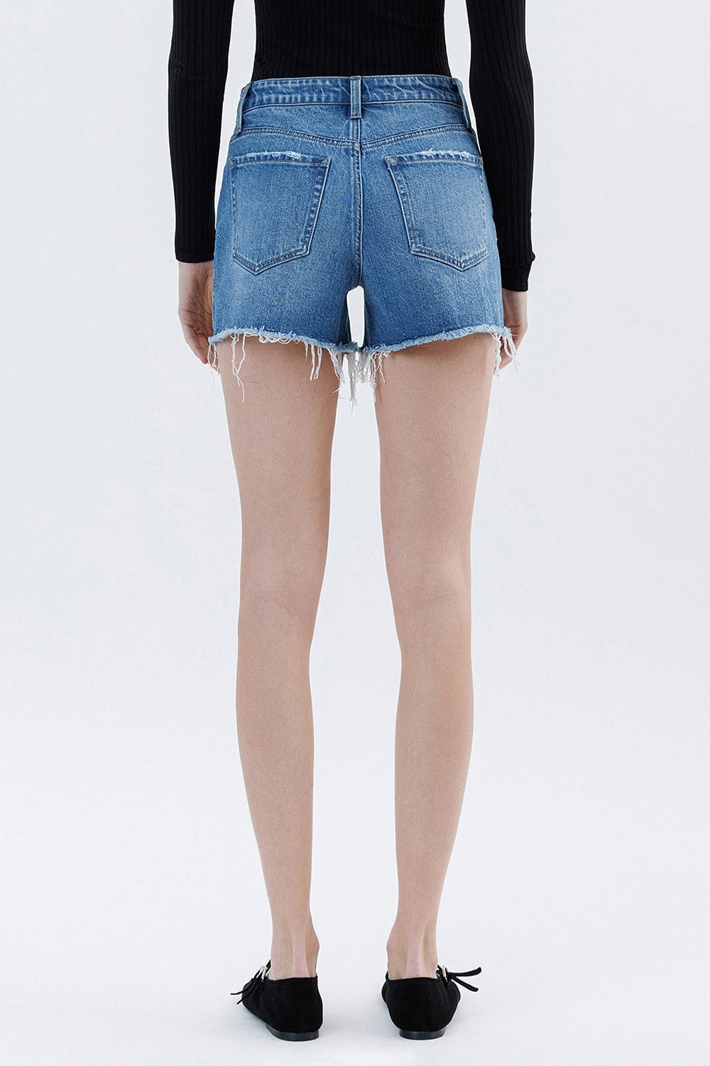 Georgia High Rise Raw Hem Denim Shorts