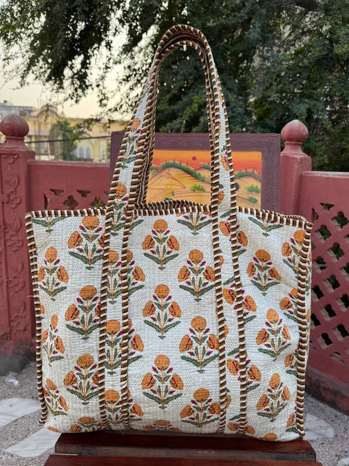 Botanical Stitches Quilted Bag