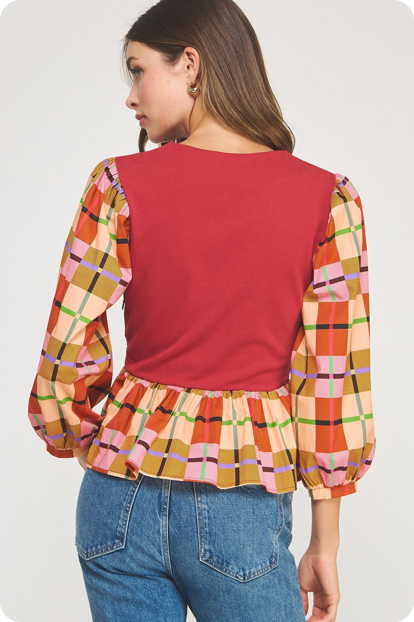 Pumpkin Patchwork Knit Top