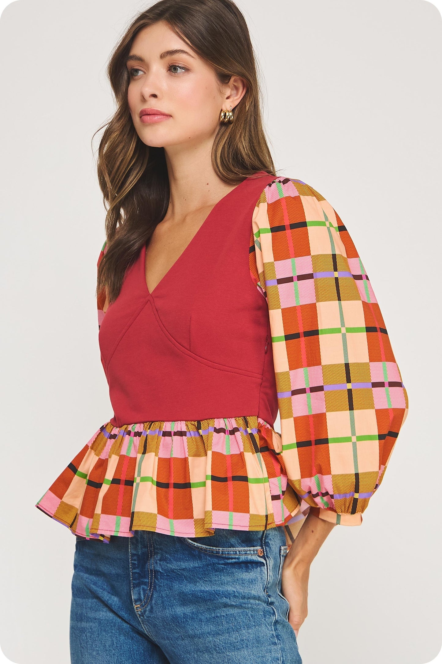 Pumpkin Patchwork Knit Top