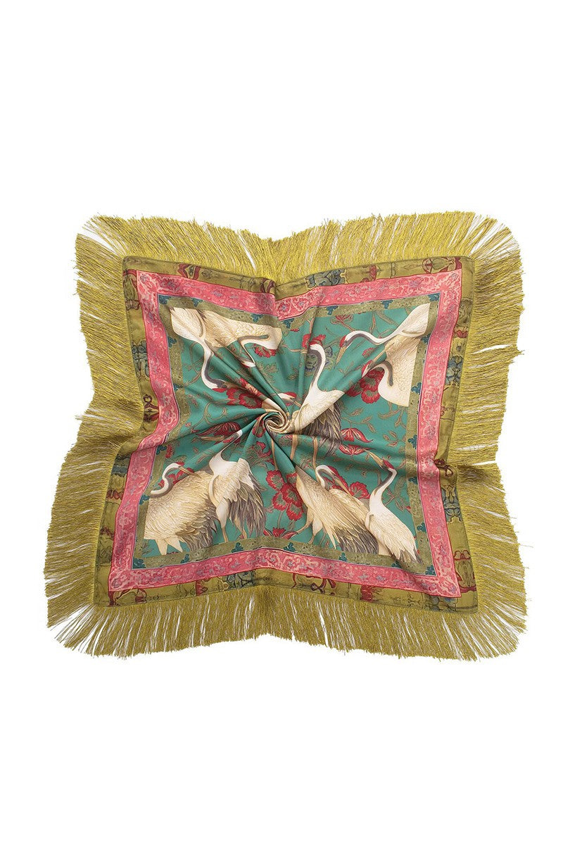 Gwyneth Satin Fringe Scarf