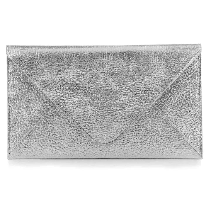 Silver Otto Angelino Top Grain Leather Wallet