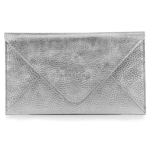 Silver Otto Angelino Top Grain Leather Wallet