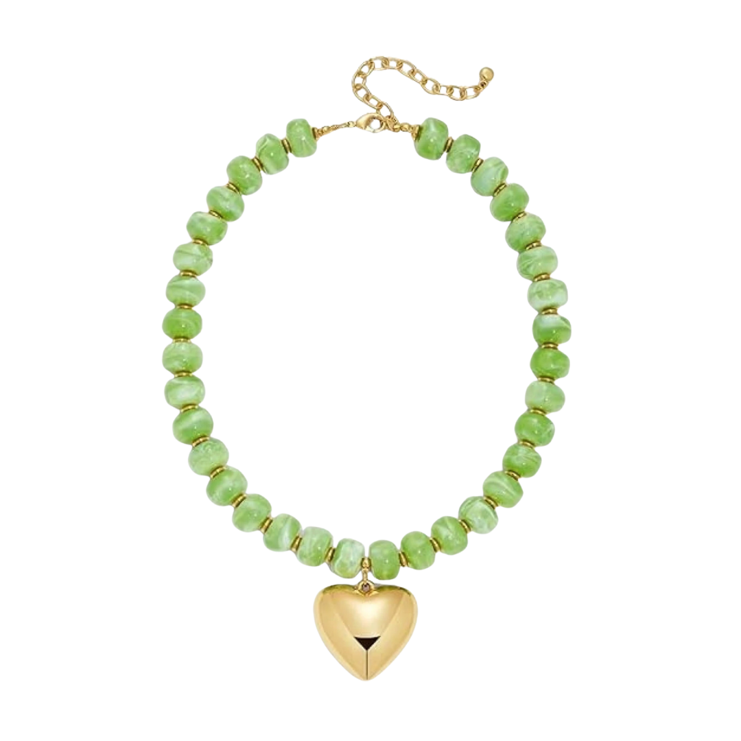 Kindra Heart Pendant Beaded Necklace