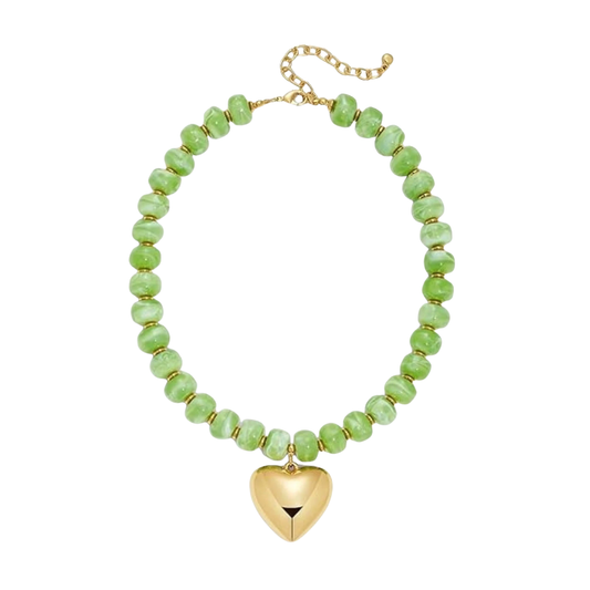 Kindra Heart Pendant Beaded Necklace