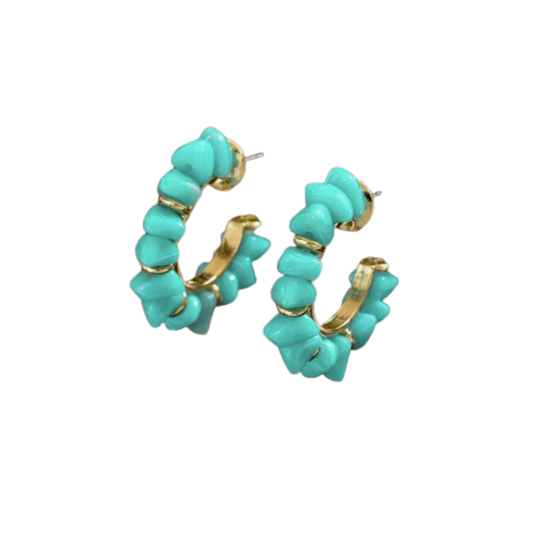 Jade Resin Hoop Earrings