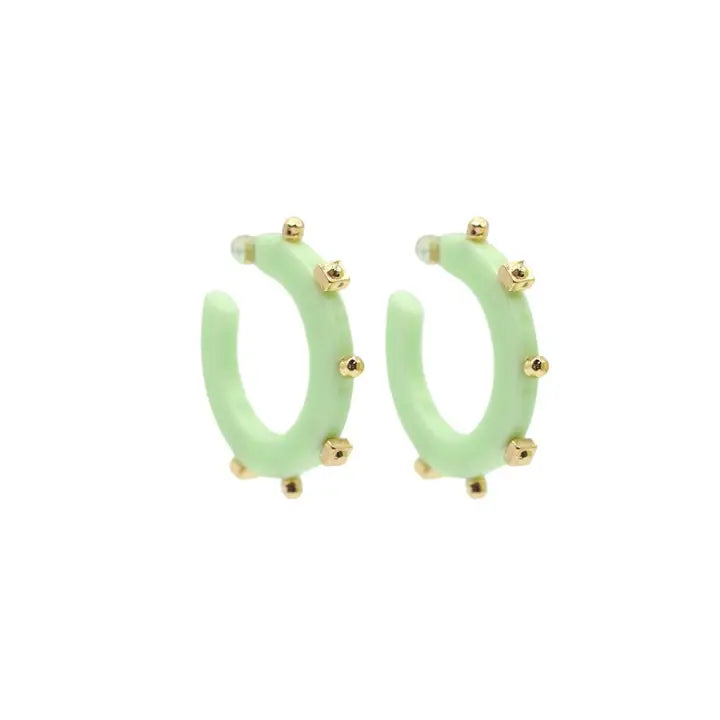 Solid Jewel Hoop - Matcha