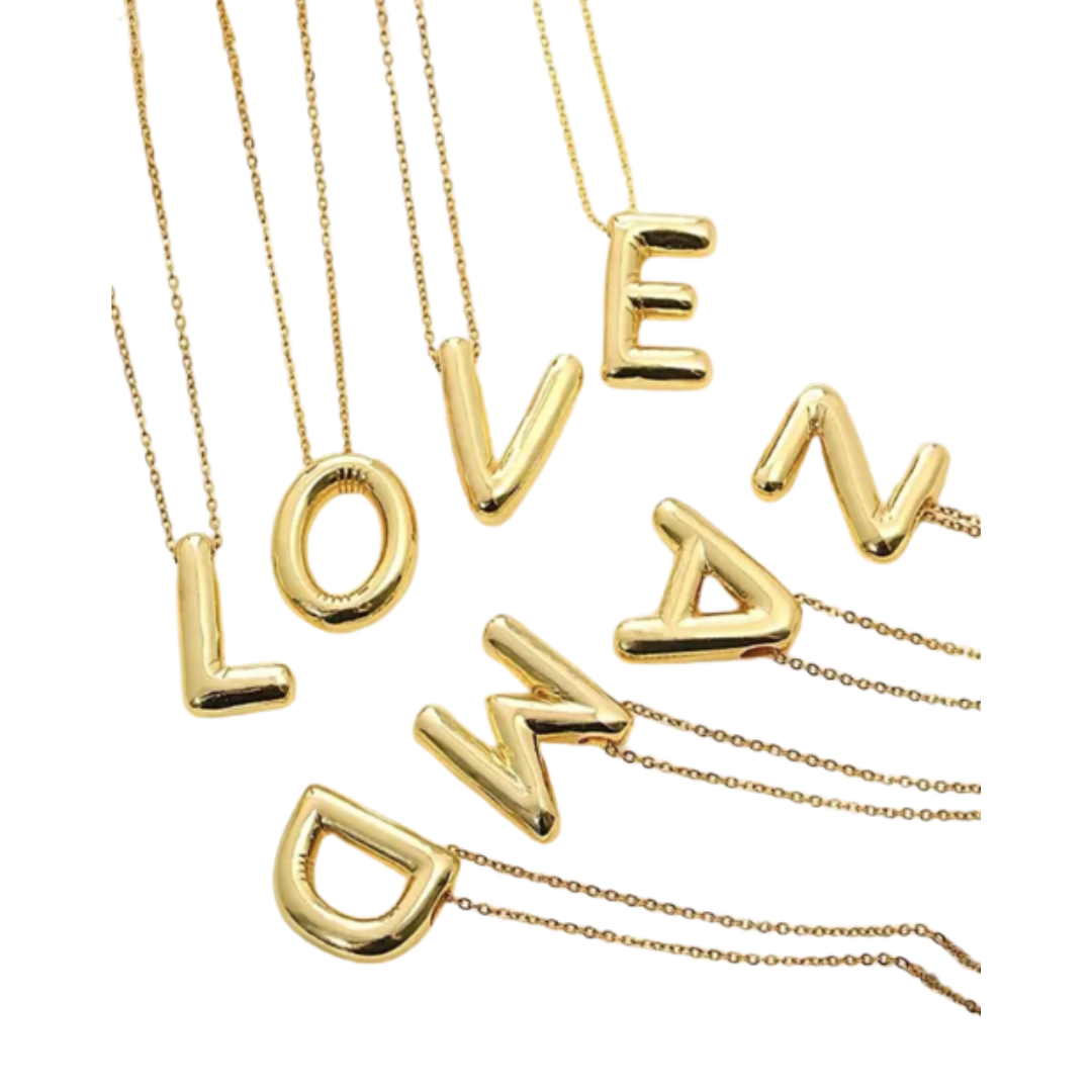 Alphabet Bubble Pendant Necklace