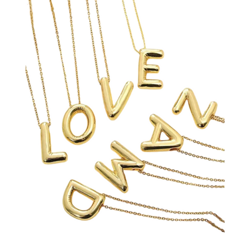 Alphabet Bubble Pendant Necklace