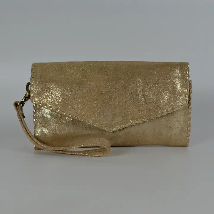 Laura Wristlet Wallet-Suede Leather