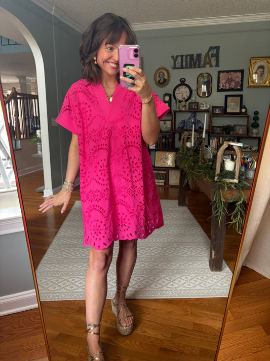 Pink it Over Collared Dress