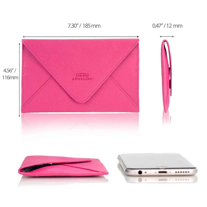Pink Otto Angelino Top Grain Leather Wallet