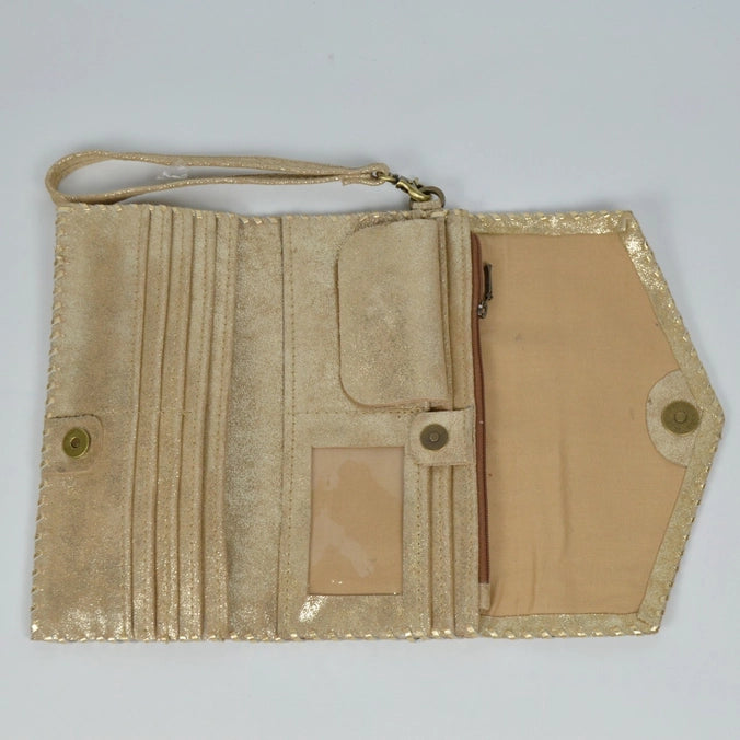 Laura Wristlet Wallet-Suede Leather