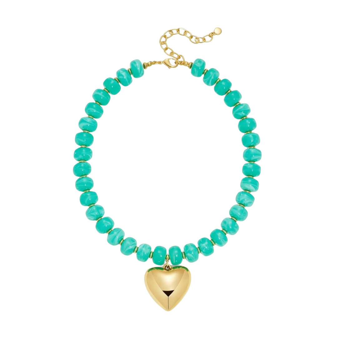 Kindra Heart Pendant Beaded Necklace