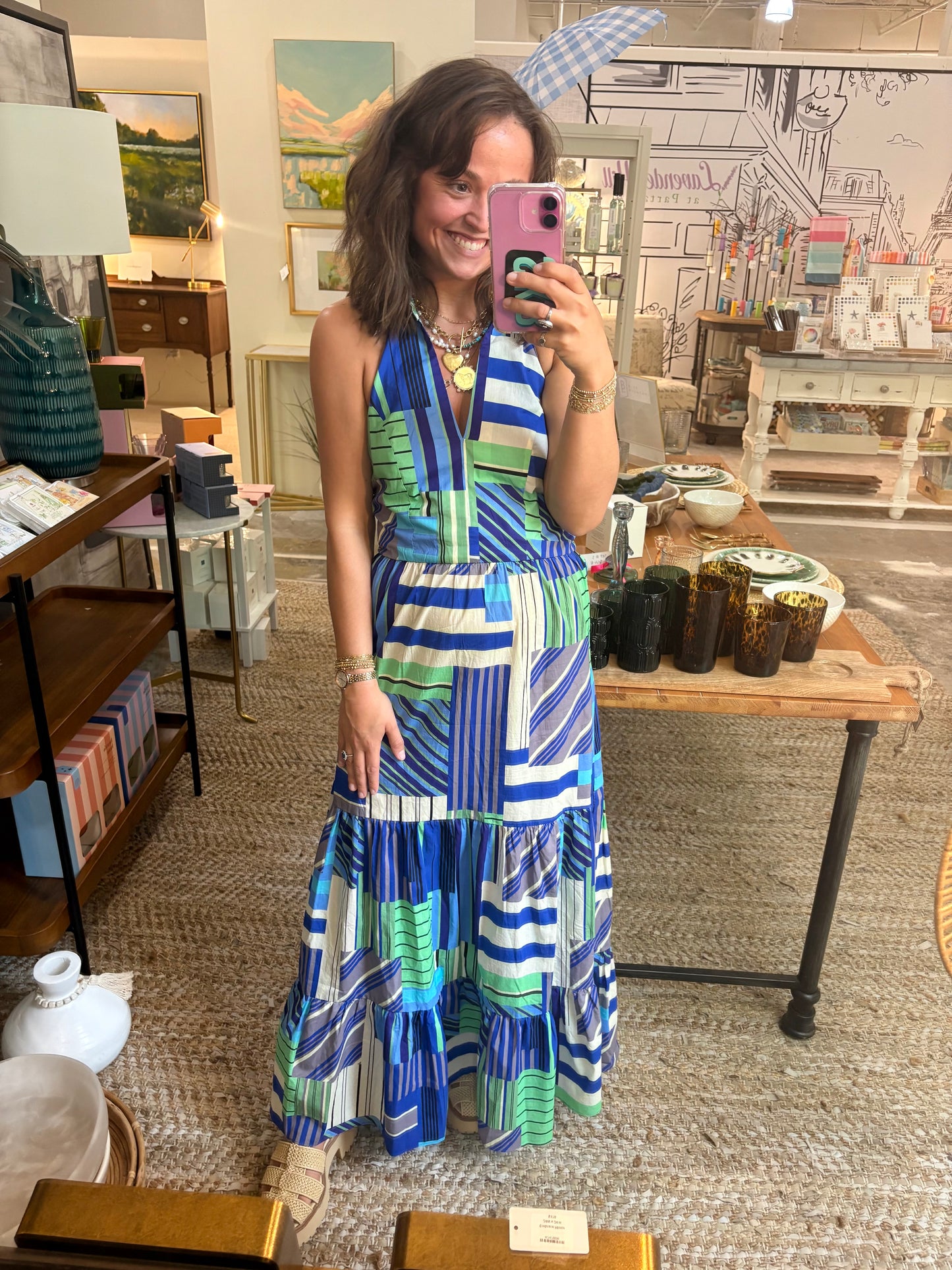Ocean Mirage Halter Maxi Dress