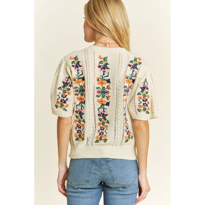 Garden Grace Embroidered Sweater