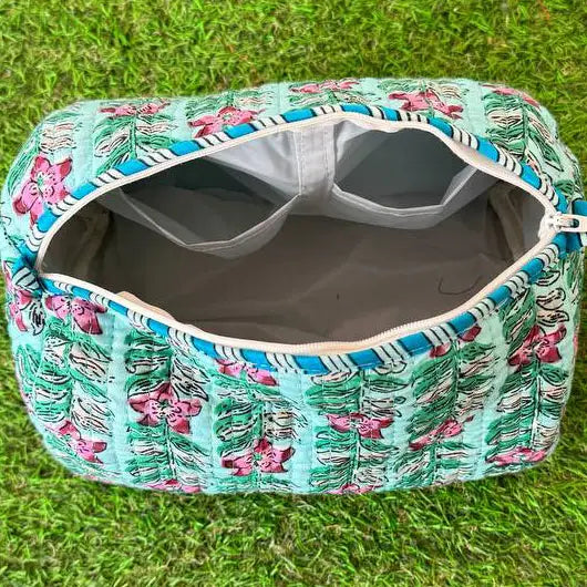 Garden Glam Quilted Cosmetic Bag Set