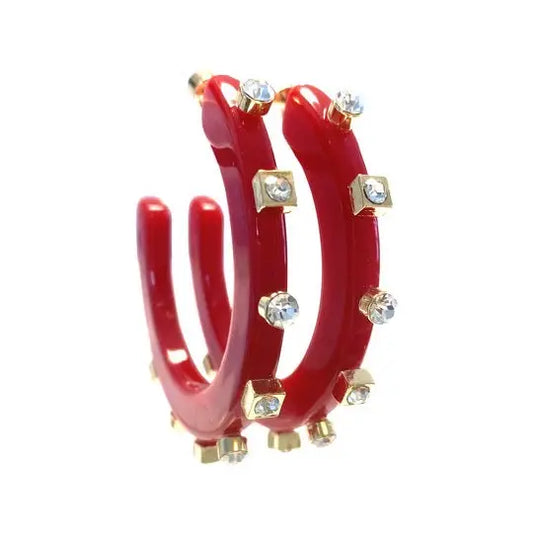 City Girl Jewel Hoop - Red Crystal