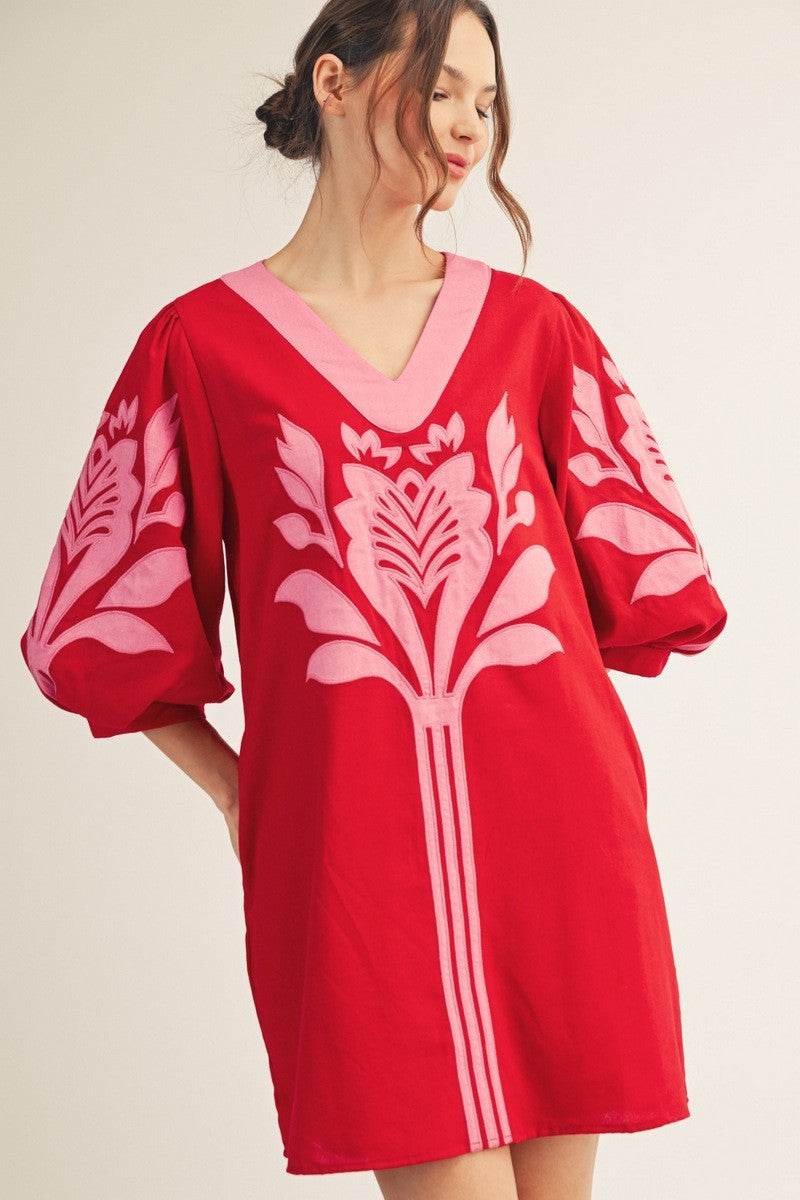 Baroque Bloom Mini Dress