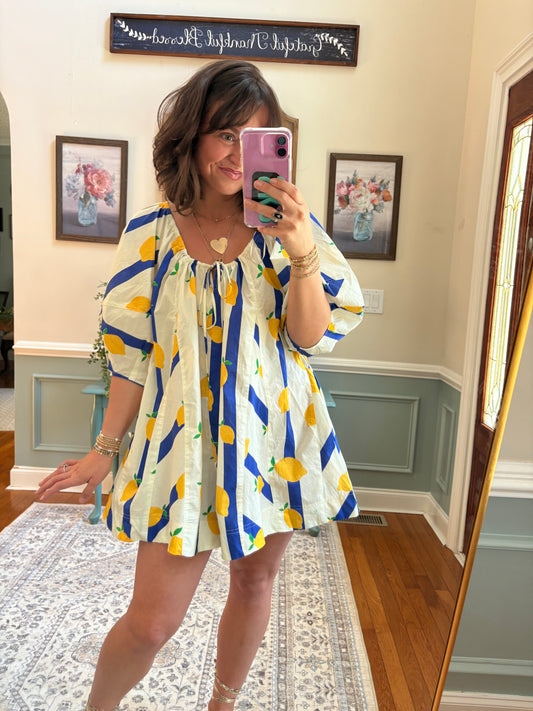 Lemon Lush Striped Romper