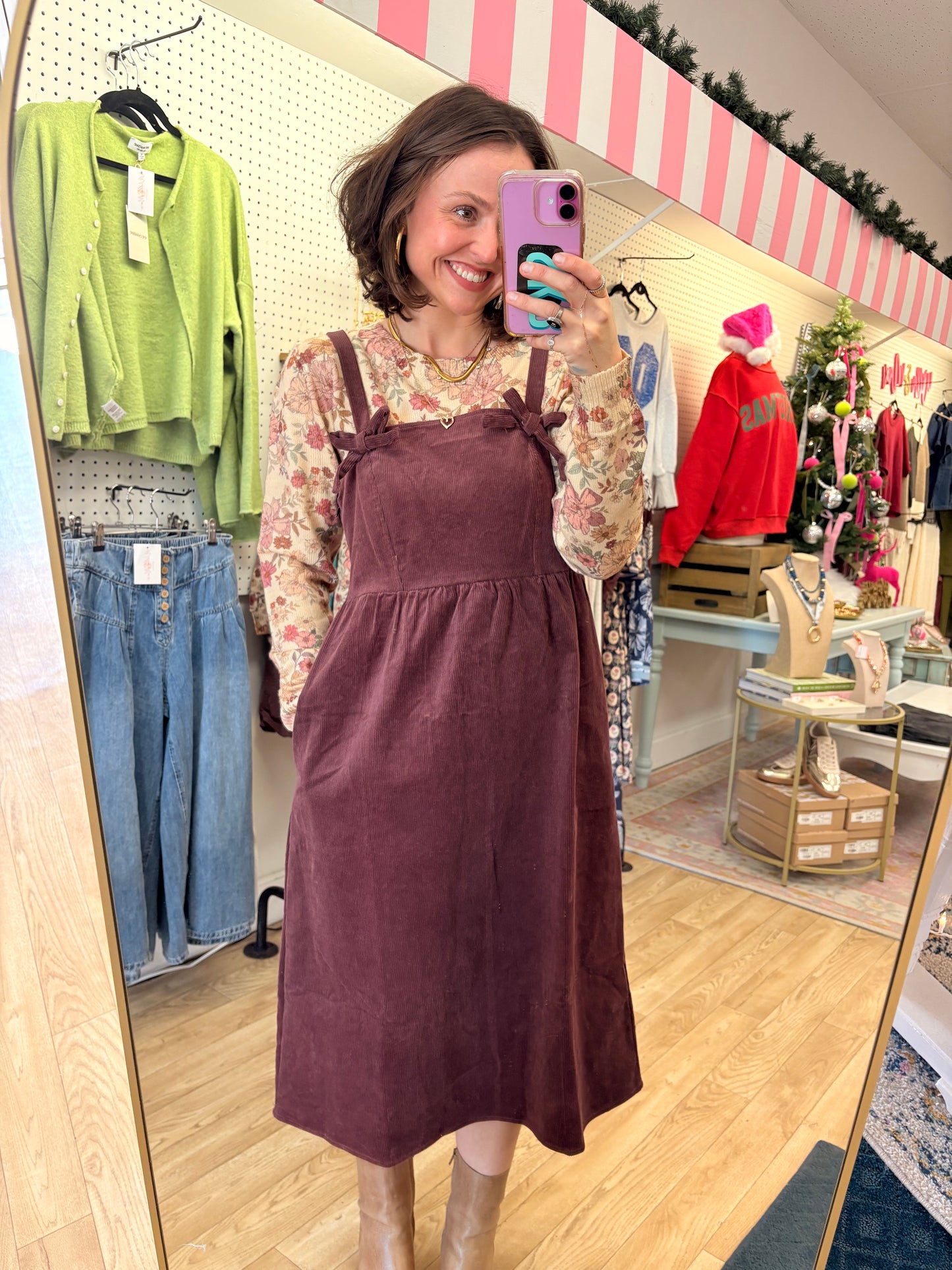 The Corduroy Coquette Midi Dress