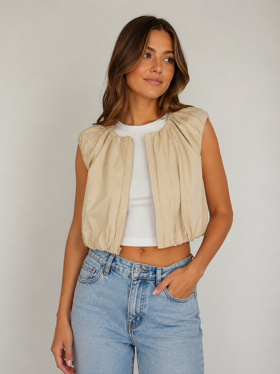 Rayon Ruched Vest Top