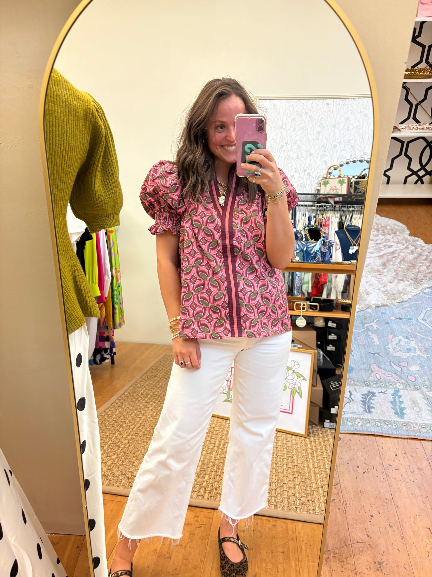 Abstract Whim Smocked Top