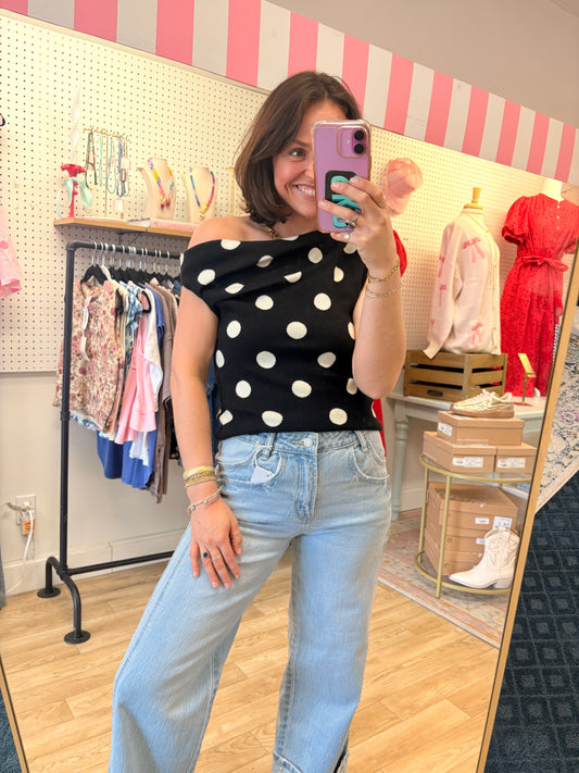 The Off-Dot Darling Knit Top
