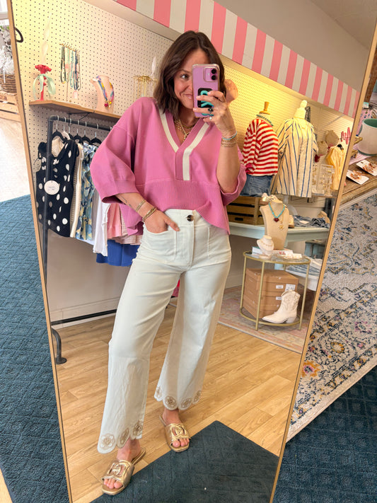 The Blushing Scallop Wide-Leg Pants