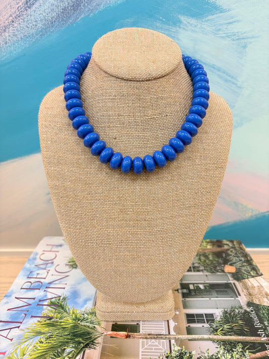 Bev Sapphire Blue Beaded Necklace