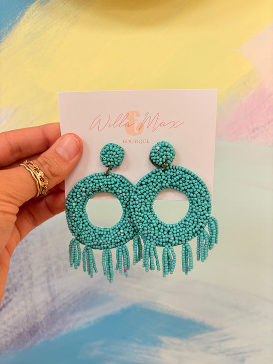 Aaron Beaded Tassel Earrings