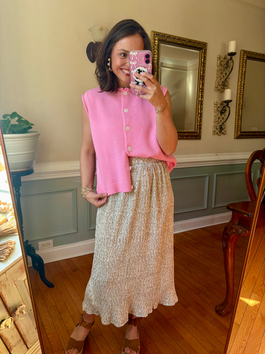 Winter Bloom Floral Crinkled Skirt