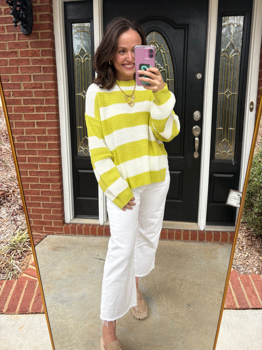 In the Limelight Striped Sweater
