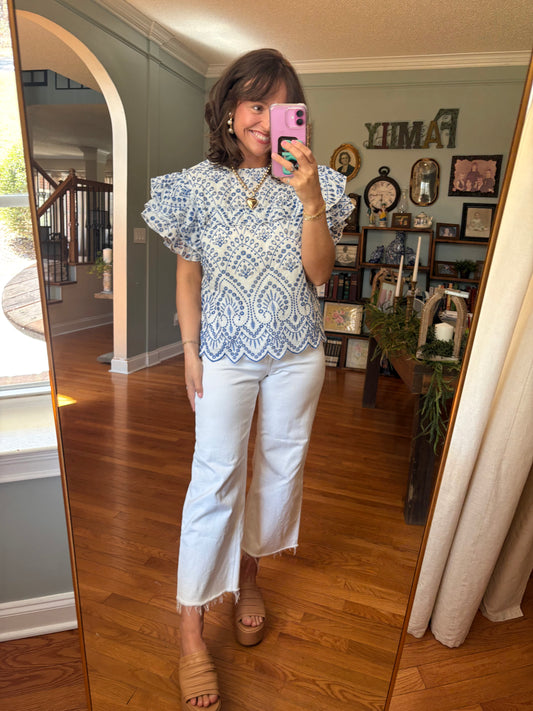 Delicate Details Eyelet Top