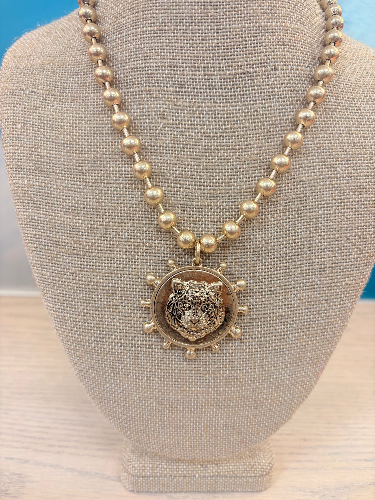 Tiger Coin Necklace - Gold