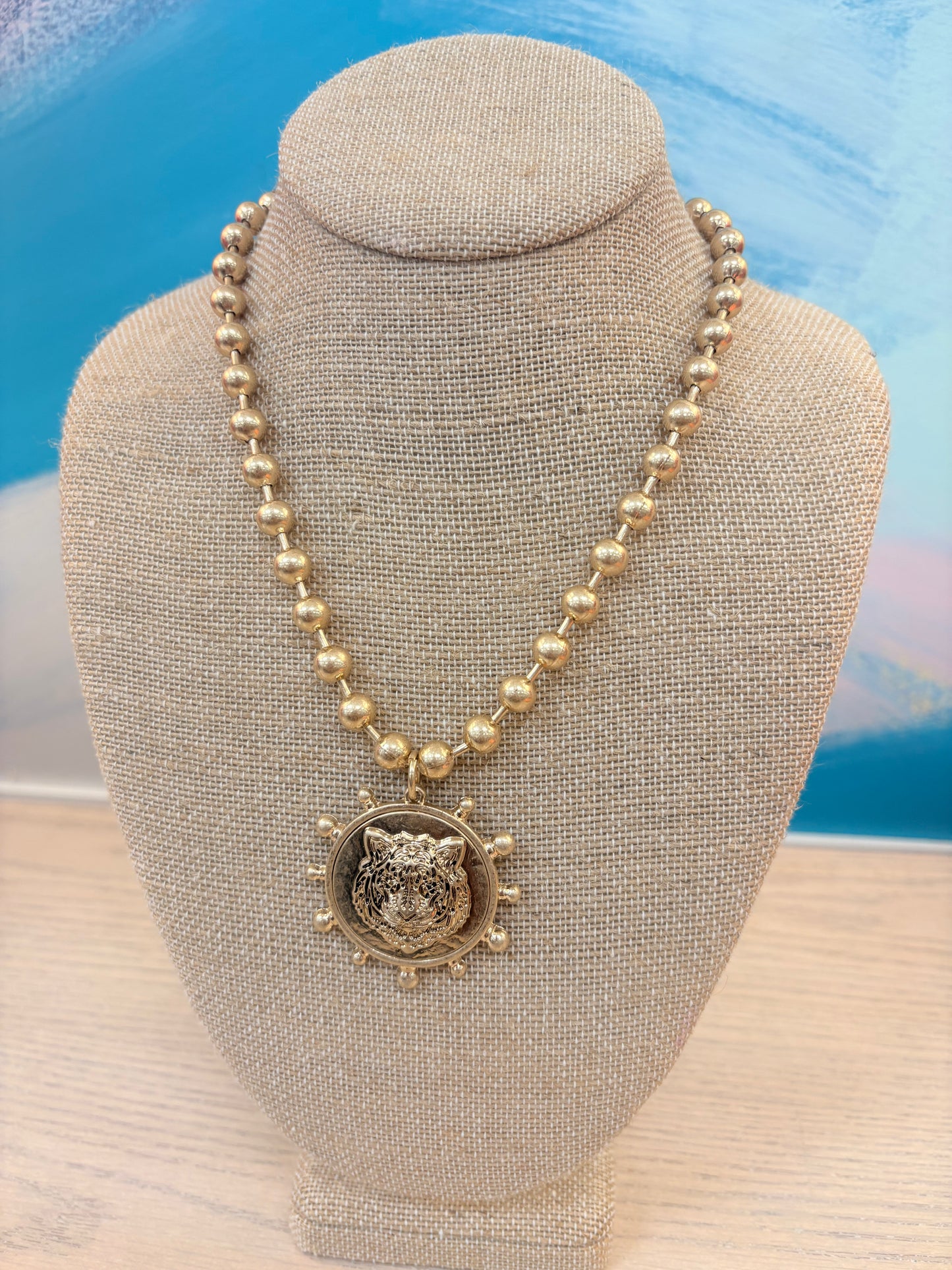 Tiger Coin Necklace - Gold