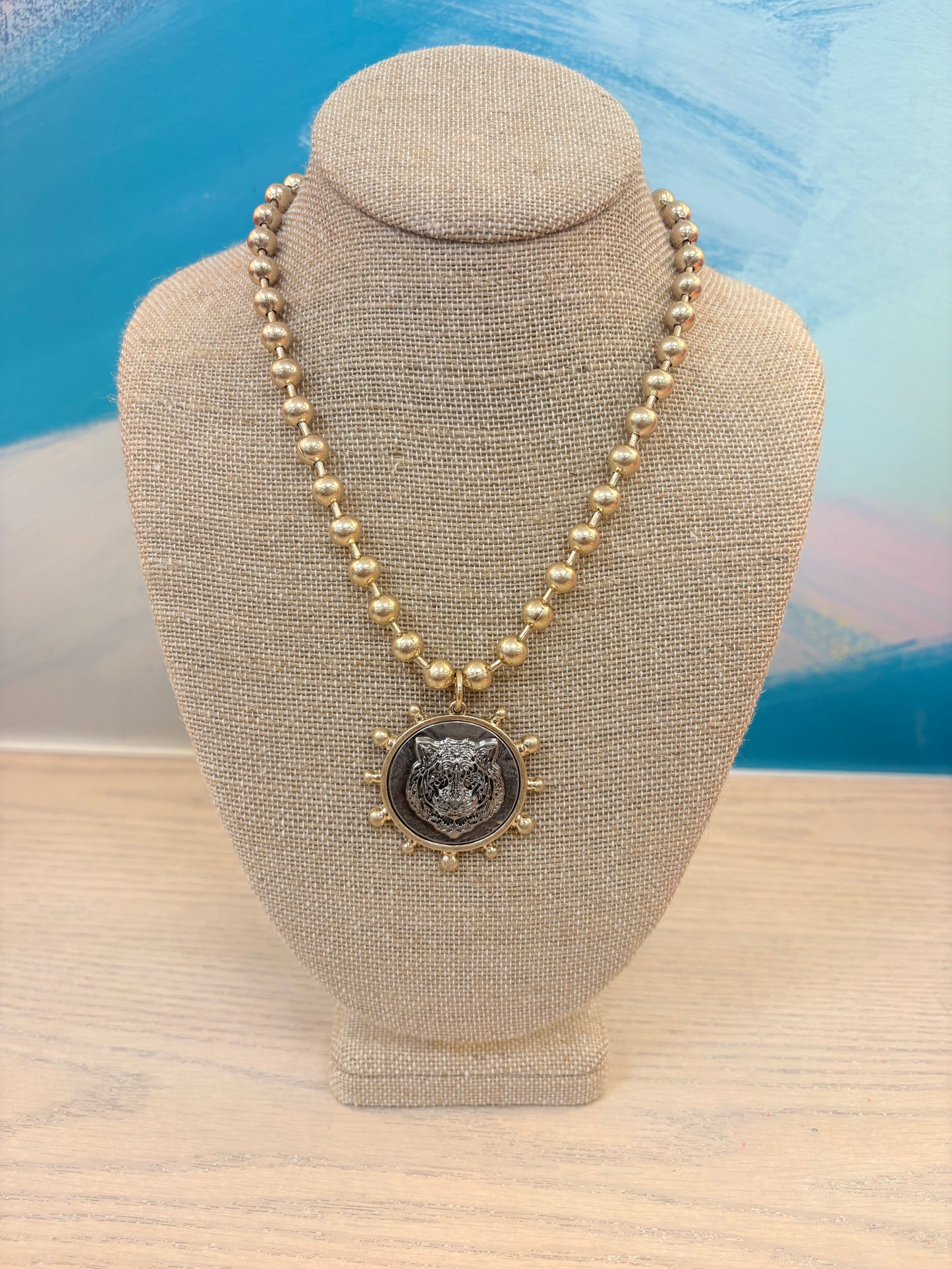 Tiger Coin Necklace - Silver