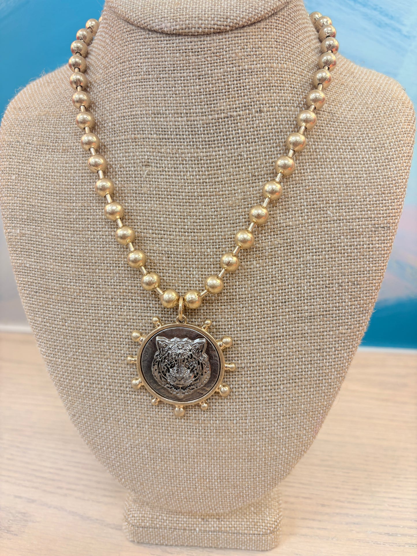 Tiger Coin Necklace - Silver